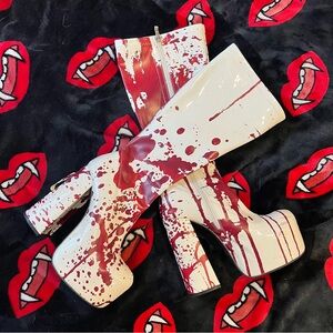 Trickz n Treatz x Dolls Kill - SCREAM QUEEN GOGO BOOTS - WHITE